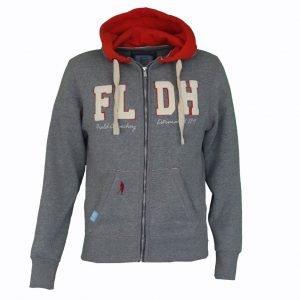 FLDH zipper hoodie (grey/orange hood)